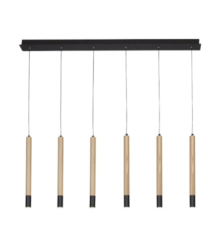 AZZARDO lampa wisząca IZOLDA 6 brązowa    / drewno