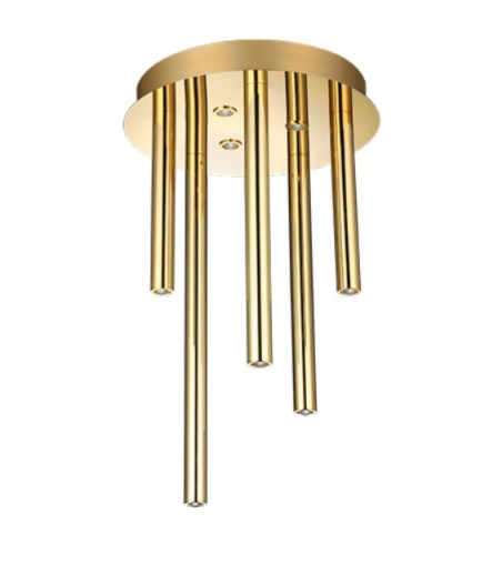 AZZARDO lampa sufitowa / plafon ILIOS 5   TOP 3-STEP DIMM złota
