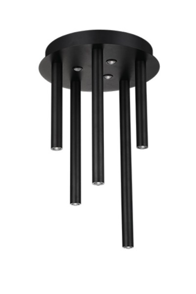 AZZARDO lampa sufitowa / plafon ILIOS 5   TOP 3-STEP DIMM czarna