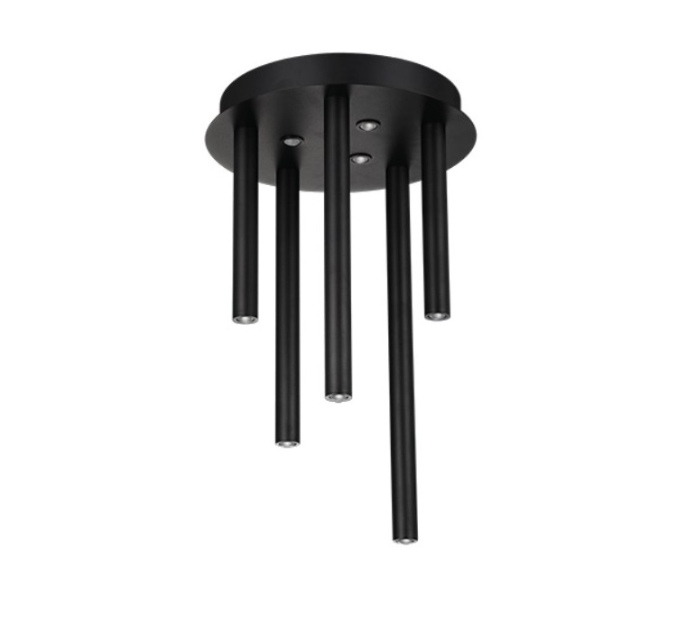 AZZARDO lampa sufitowa / plafon ILIOS 5   TOP 3-STEP DIMM czarna