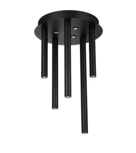 AZZARDO lampa sufitowa / plafon ILIOS 5   TOP 3-STEP DIMM czarna