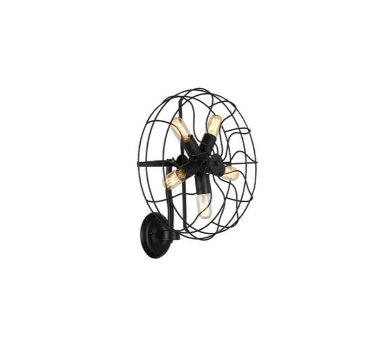 AZZARDO lampa ścienna FAN WALL czarna