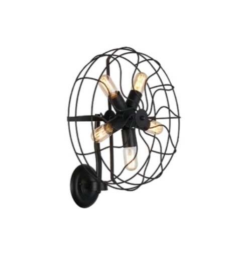 AZZARDO lampa ścienna FAN WALL czarna