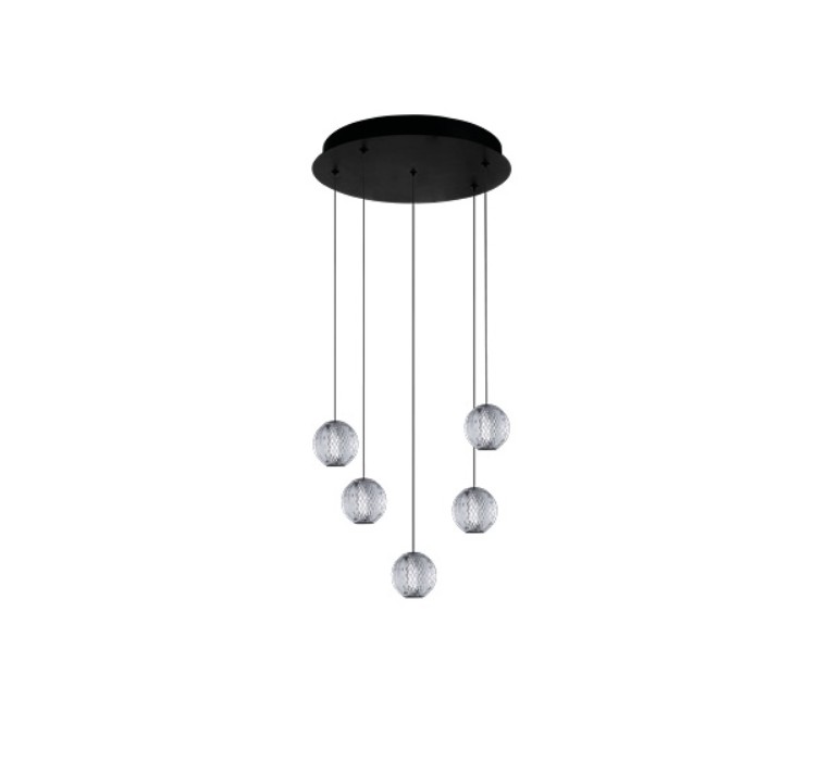 AZZARDO lampa wisząca EDEM 5 ROUND        czarna