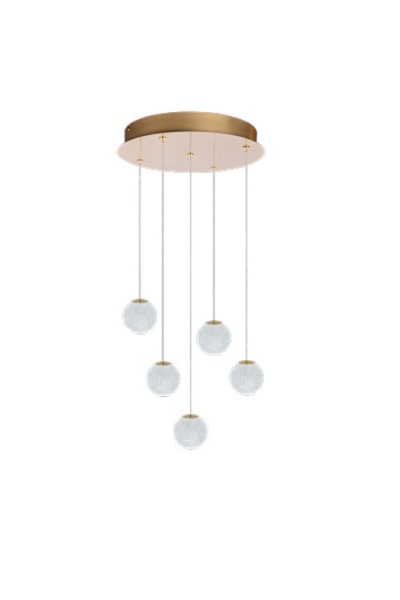 AZZARDO lampa wisząca EDEM 5 ROUND złota
