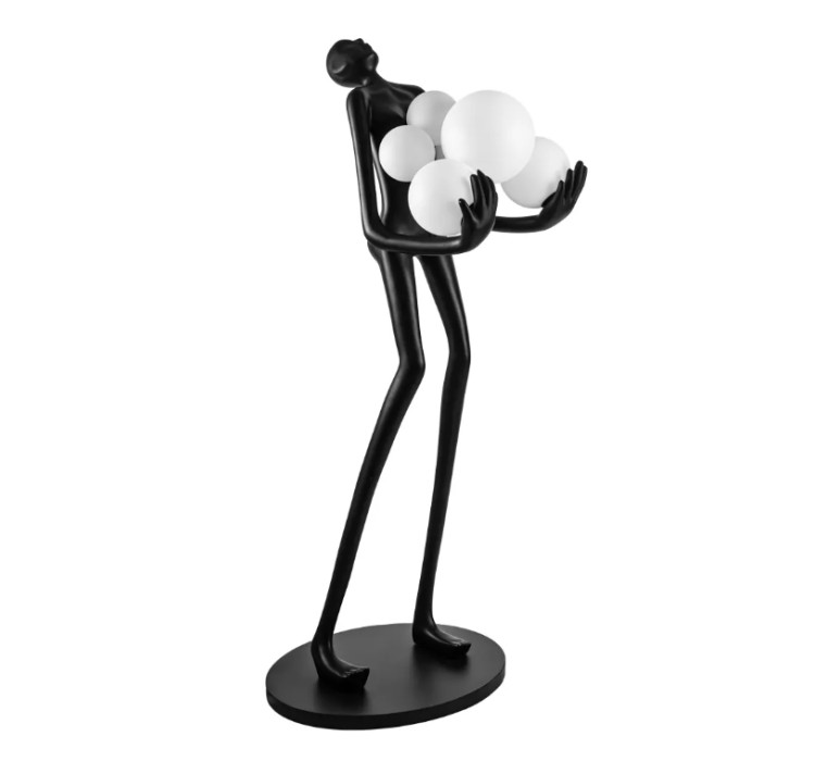 AZZARDO lampa podłogowa ATLAS B czarna