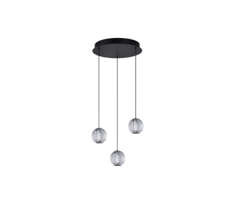 AZZARDO lampa wisząca EDEM 3 ROUND        czarna
