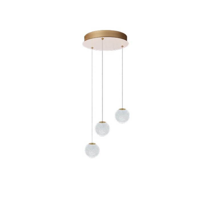 AZZARDO lampa wisząca EDEM 3 ROUND złota
