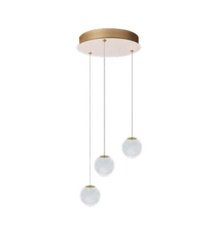 AZZARDO lampa wisząca EDEM 3 ROUND złota