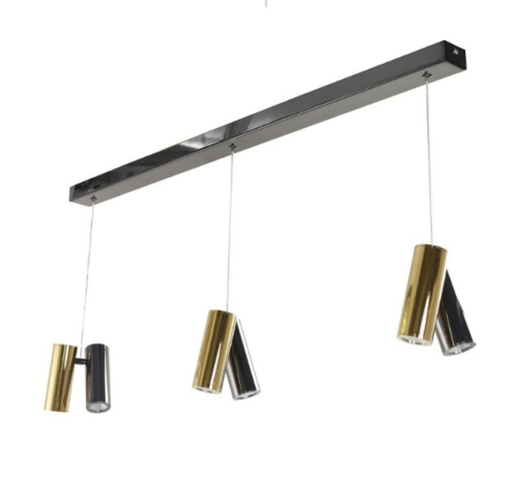 AZZARDO lampa wisząca JADE 6 czarna /     złota