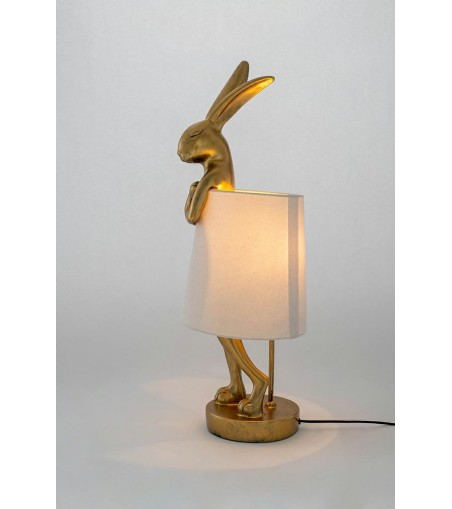KARE lampa stołowa RABBIT 50 cm złota / biała
