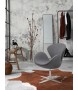 Fotel SWAN WOOL PREMIUM szary - wełna, podstawa stal