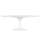 Stół TULIP ELLIPSE MARBLE CARRARA biały - blat owalny marmurowy, metal