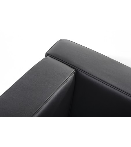Fotel SOFT LC2 czarny - włoska skóra naturalna, chrom
