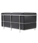 Sofa dwuosobowa SOFT LC2 czarna - włoska skóra naturalna, metal
