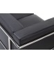 Sofa dwuosobowa SOFT LC2 czarna - włoska skóra naturalna, metal