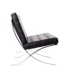 Sofa BARCELON trzyosobowa czarna - włoska skóra naturalna, chrom