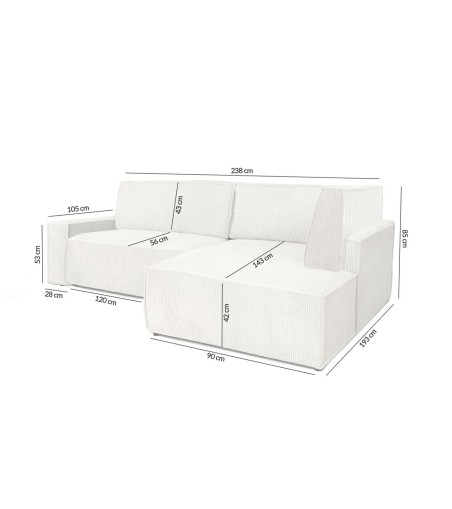 Narożnik PILLOW L z funkcją spania - I grupa tkanin