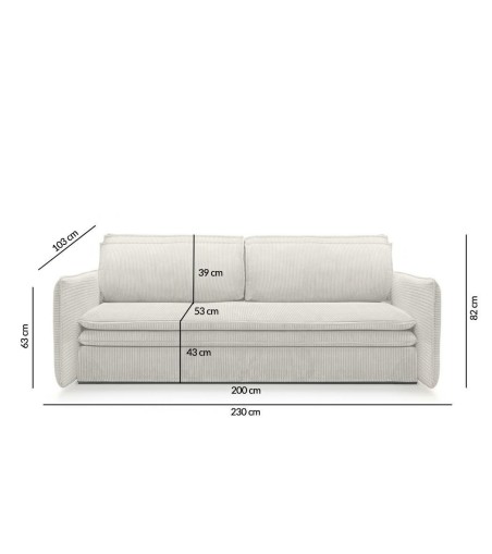 Sofa SENSE SLIM z funkcją spania - II grupa tkanin