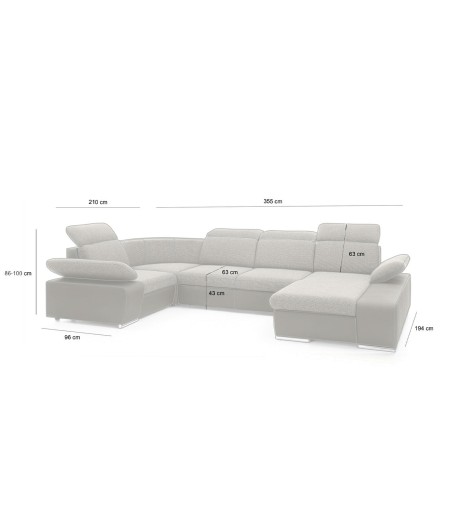 Narożnik CONTINENTAL L z funkcją spania - II grupa tkanin