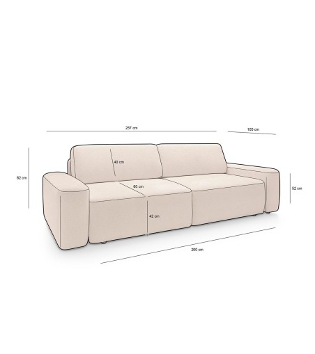 Sofa MIA z funkcją spania - II grupa tkanin