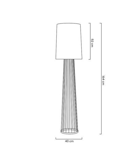 Lampa podłogowa HOLMES STRAIGHT złota z czarnym kloszem -  metal