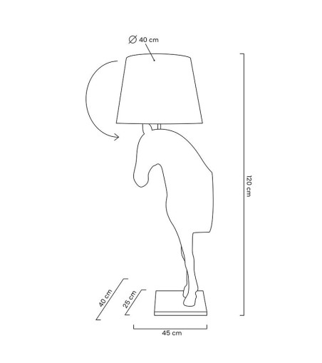 MOOSEE lampa podłogowa KOŃ HORSE STAND    S czarna - włókno szklane